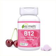 EZ Melts B12 dissolvable tablet with 2500mcg potency for quick energy support.