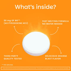 EZ Melts Vitamin B6 brain focus promotes mental clarity during busy days.