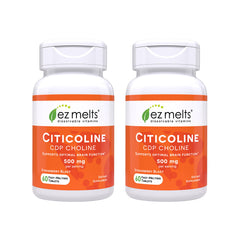 EZ Melts Citicoline front packaging shows Strawberry Blast flavor for easy daily brain support.
