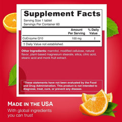 Dissolving EZ Melts CoQ10 tablet for quick energy help