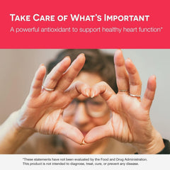 Heart health visual with EZ Melts CoQ10 capsule for daily support
