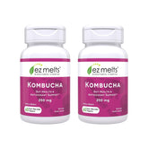 EZ Melts dissolvable kombucha tablet melting with Apple Berry flavor for on-the-go enjoyment