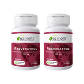 EZ Melts dissolvable resveratrol tablet on tongue for quick antioxidant support.