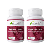 EZ Melts dissolvable resveratrol tablet on tongue for quick antioxidant support.