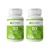 EZ Melts Vitamin D3 bottle closeup for easy daily intake