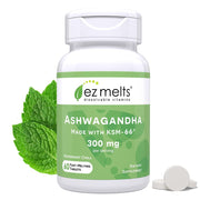 EZ Melts dissolvable KSM-66 Ashwagandha bottle with peppermint chill flavor for stress support