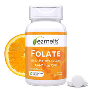 EZ Melts Folate bottle with dissolvable tablets for daily folate support
