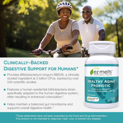Strawberry-flavored EZ Melts vegan probiotic makes daily routine easy.