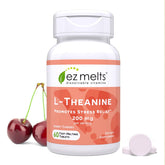 EZ Melts L-Theanine dissolving tablet melting in mouth for quick stress support