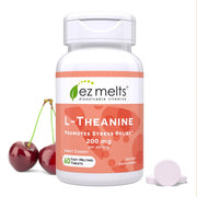 EZ Melts L-Theanine dissolving tablet melting in mouth for quick stress support