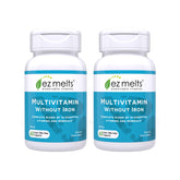 EZ Melts multivitamin without iron apple-tablet dissolves quickly for on the go daily support.