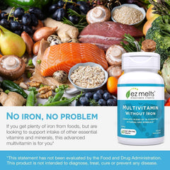 EZ Melts vegan non-GMO vitamin label signals clean ethical nutrition.