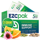 EZC Pak bottle showing the 5-day taper designed for immune support.