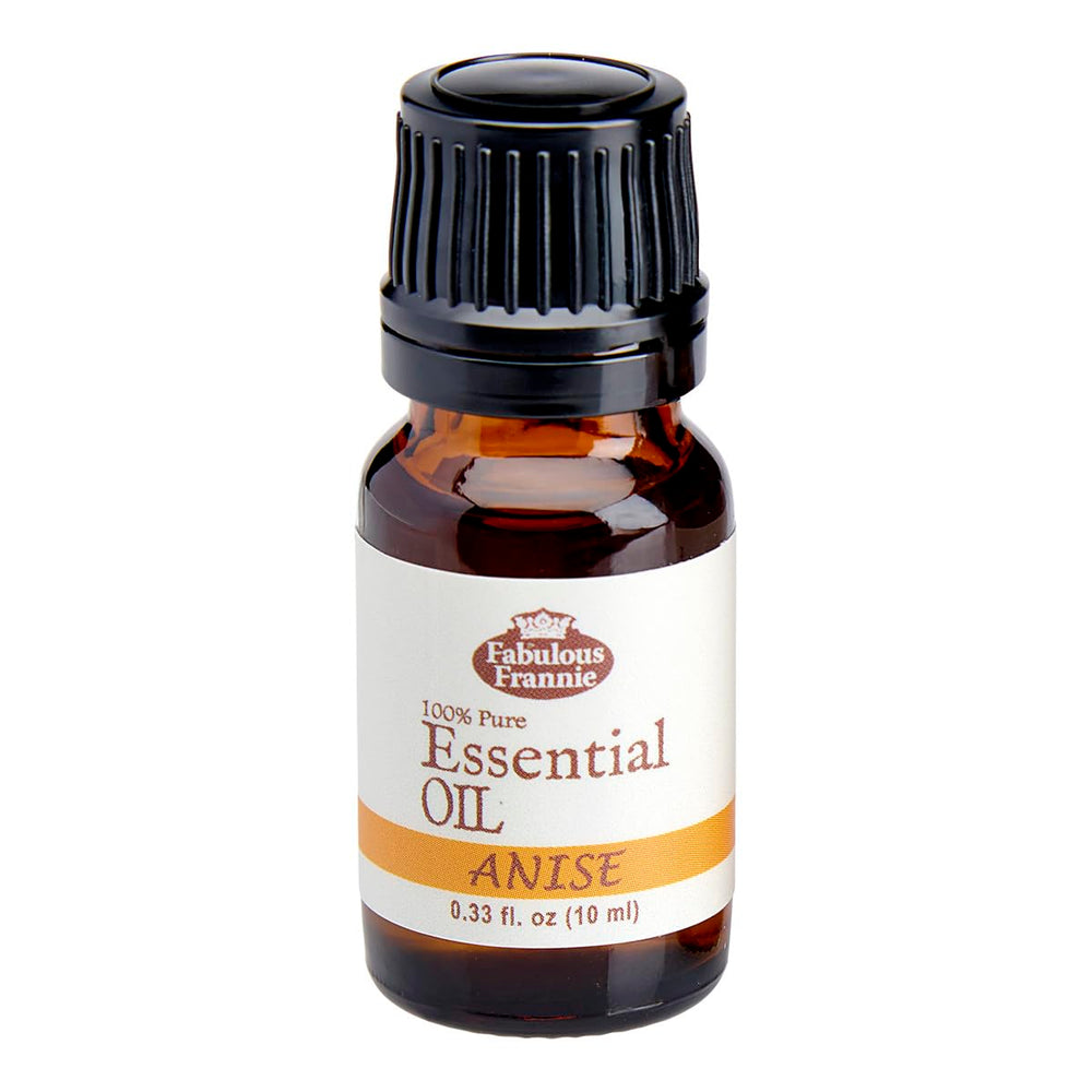 Fabulous Frannie Anise essential oil in amber bottle for purity and aroma.