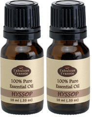 Fabulous Frannie hyssop essential oil bottle with amber glass for aromatherapy