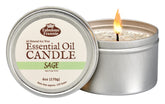 Fabulous Frannie Pure Sage Candle travel tin emits earthy sage aroma for cleansing spaces.