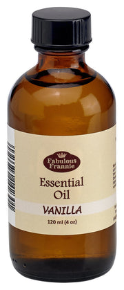 Fabulous Frannie Vanilla planifolia essential oil bottle for aromatherapy and spa routines.