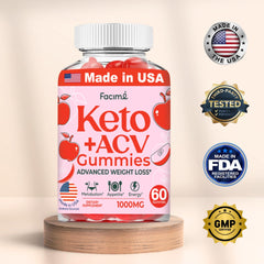 Facime Keto ACV Gummies on a spoon, easy sugar-free supplement