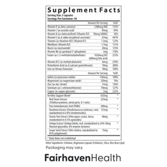 FertilAid for Women pack back, with usage directions and benefits explained.