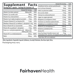 Fairhaven Health Menopause Multivitamin Essentials bottle side view for perimenopause support.
