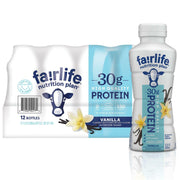 Fairlife Nutrition Plan vanilla bottle showcases creamy texture for a protein-rich sip.