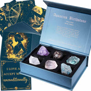 Faivykyd Aquarius crystals set featuring six zodiac stones for uplifting energy.