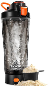 FANS-ONE 24oz electric shaker cap close-up showing leak-proof design for travel.