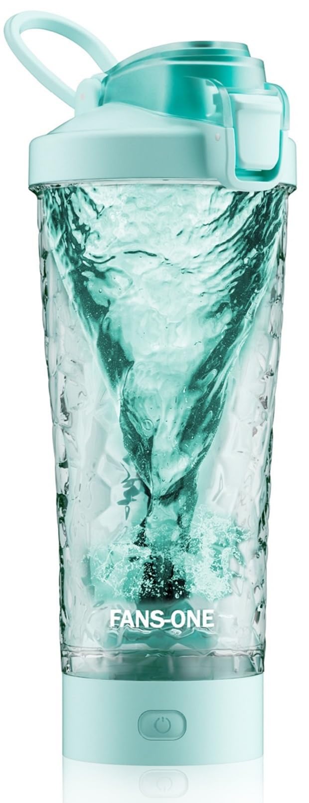 FANS-ONE electric shaker bottle 24oz with lockable lid for spill-free workouts.