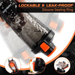 FANS-ONE lockable lid demonstrates secure, spill-free performance during gym sessions.