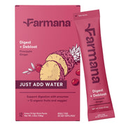 Farmana Debloating bottle pour demonstrates easy daily use for digestion support.
