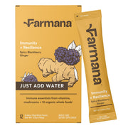 Farmana Immune Support Drink bottle front, convenient daily wellness boost on the go.