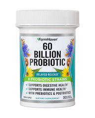 FarmHaven 60Billion CFU probiotic bottle supports daily gut balance