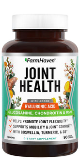 FarmHaven glucosamine chondroitin MSM bottle supports joint mobility for active living