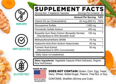 FarmHaven hyaluronic acid vitamin D3 image emphasizes joint lubrication and function