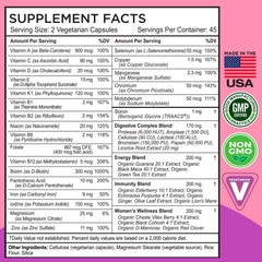 Digestive enzymes featured in FarmHaven Women’s Multivitamin for comfortable daily use