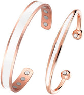 Fashtour copper magnetic bracelet front view, versatile unisex design for daily wear.