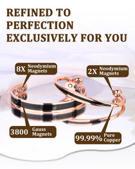 Fashtour copper magnetic bracelet open clasp, easy adjustable fit for comfort.