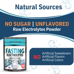 FAST LYTE powder being poured for hydration during fasting.