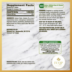 FCQP Spring Valley Calcium Citrate dosage with two tablets at a meal