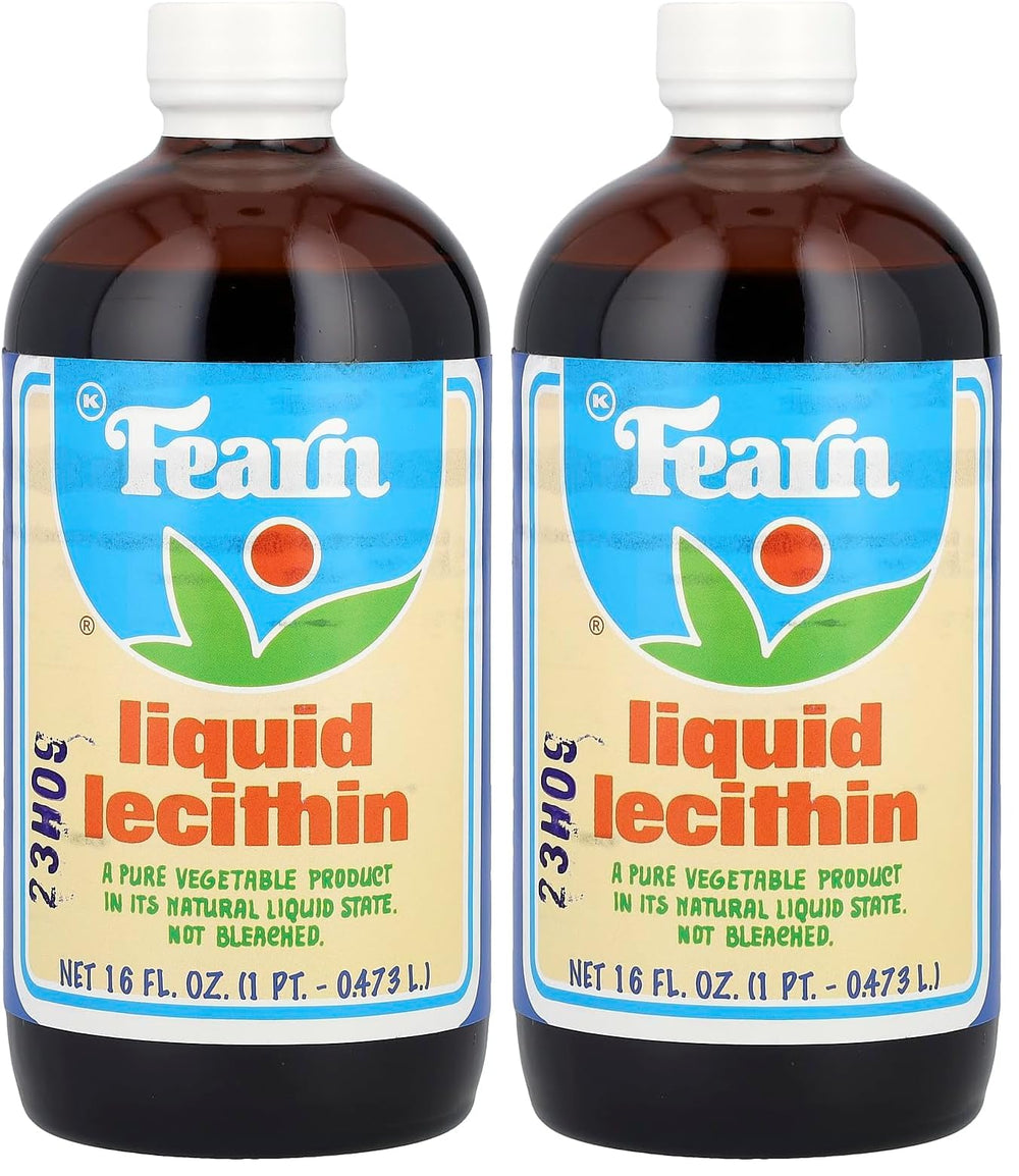 Fearn Liquid Lecithin bottle, 16 oz, pack of 2, supports healthy cardiovascular system