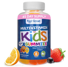 Feel Great Kids Multivitamin Gummies bottle with citrus flavor supporting daily wellness
