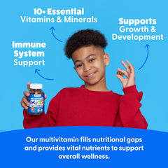 Feel Great Kids Multivitamin Gummies closeup shows chewy texture for easy daily use