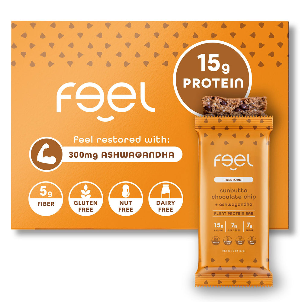 FEEL Sunbutta Choco Chip bar pack for on-the-go protein and clean nutrition.