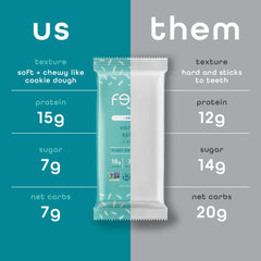 Chewy FEEL Calm Kava bar texture and vanilla spice flavor close-up.