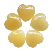 Fekuar yellow jade heart stone 1 inch, ideal for meditation and chakra balance.