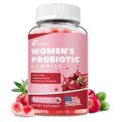 Femmetra vaginal probiotics gummies bottle front supports daily balance.