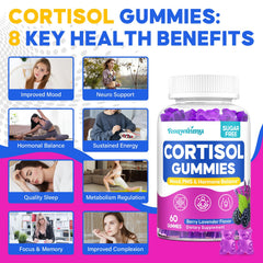 Feoawsnmu Cortisol Gummies pour ready for on-the-go consumption during a busy day.
