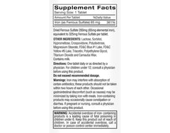 Feosol Original bottle back emphasizes dosage and elemental iron per tablet.
