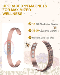 Feraco 11X magnetic copper bracelet worn on wrist with a watch for everyday style