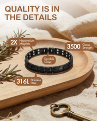 Feraco 2X Strength Magnetic Bracelet for Women in silver with lightweight titanium steel for comfort.